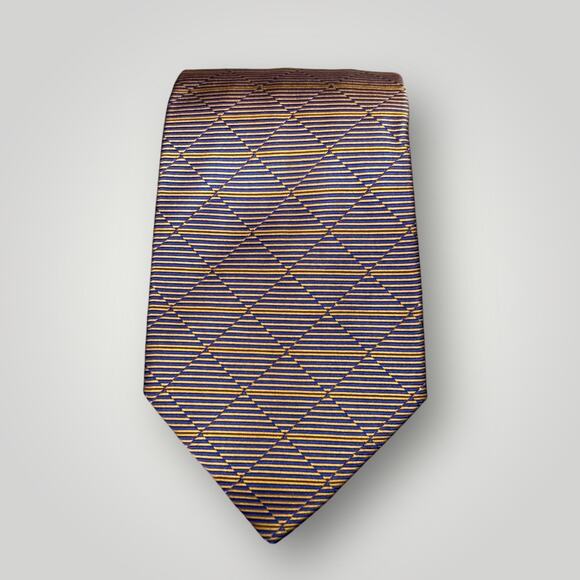 Gianfranco Ferré Other - Gianfranco Ferré Silk Tie Blue Yellow Geometric Pattern Made in Italy